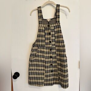 Hem & Thread plaid overall dress